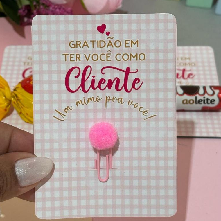 50 ou 100 unidades Cartão Agradecimento Brinde Cl