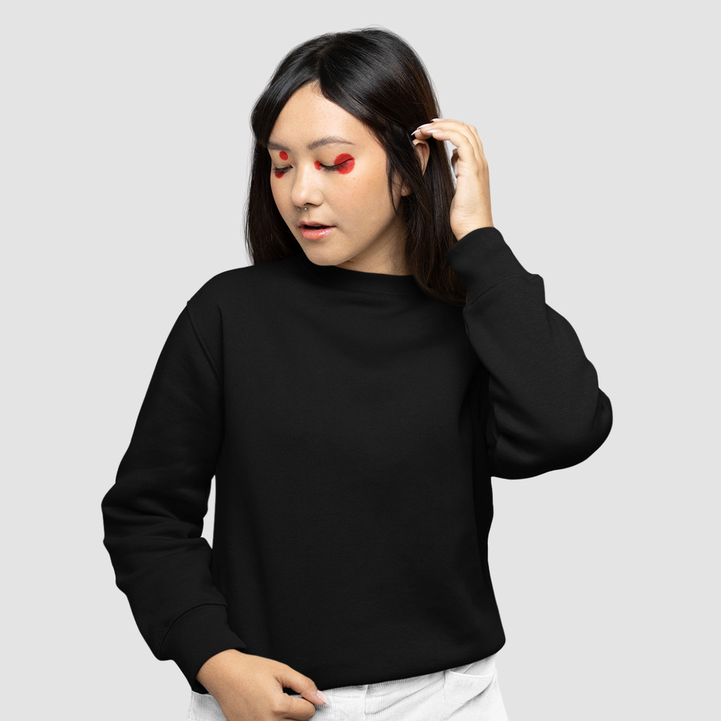 Moletom Gola Redonda Unissex Careca Blusa de Frio Casaco Feminino Masculino Flanelado Liso  Algodão