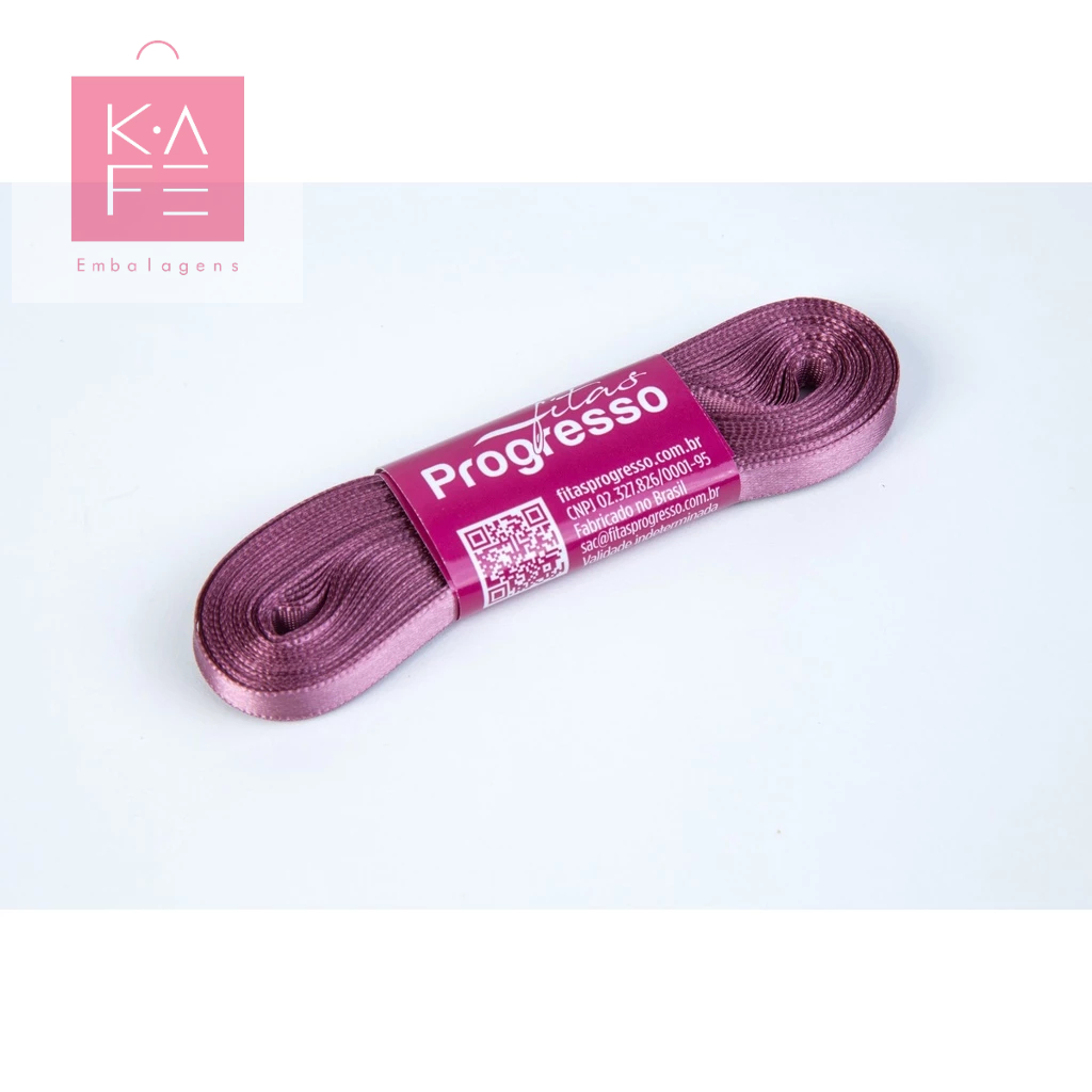 Fita de Cetim Rosé Cor 344 – 01 unidade – Progresso – Kafe Embalagens