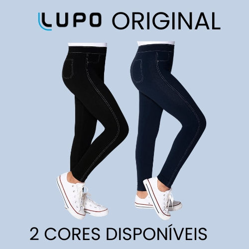 Kit 2 Calça Legging Infantil Menina Jeans e Preto
