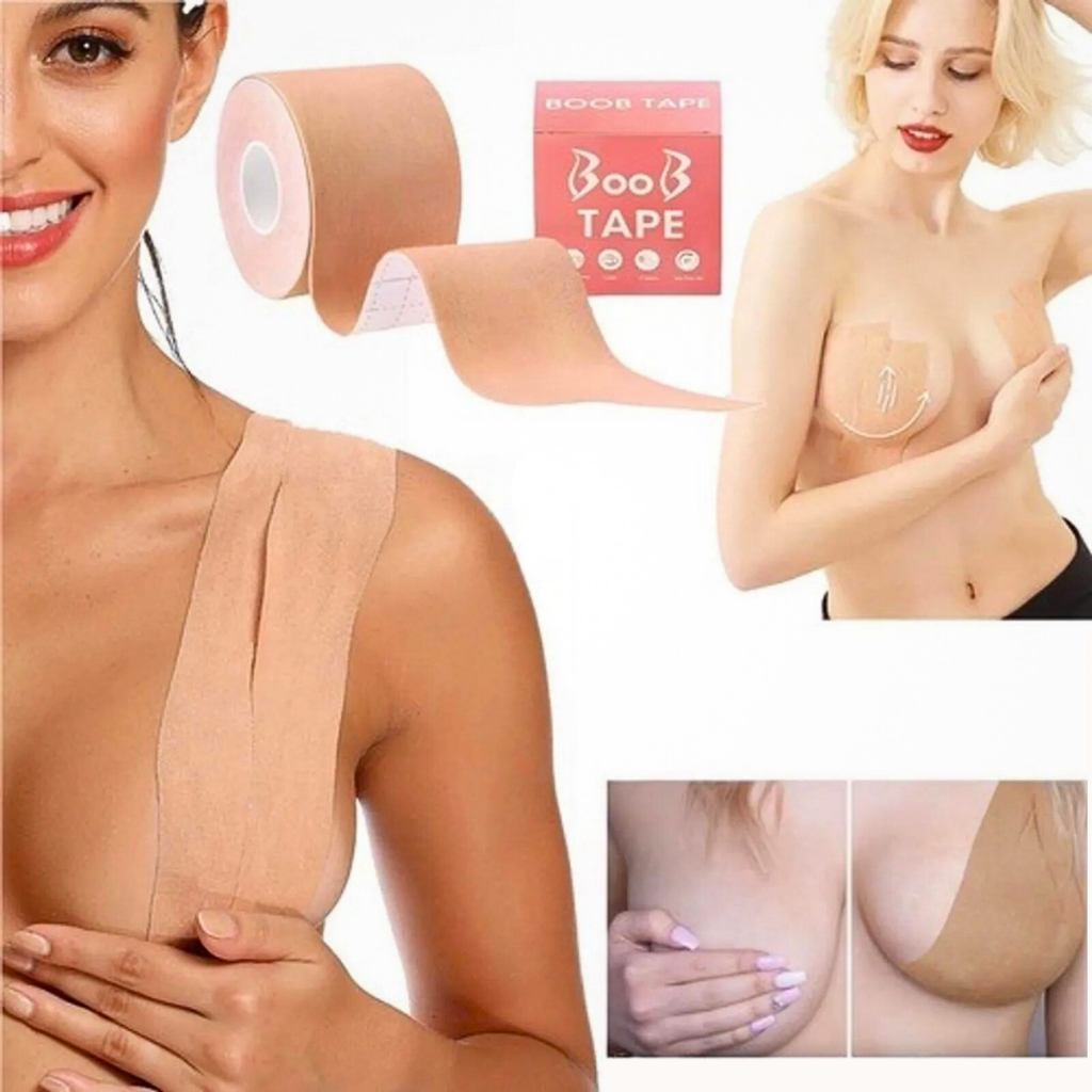 Sutiã Adesivo Levanta Seios Fita Boob Invisível Fit 5m Verão Inverno Mulher
