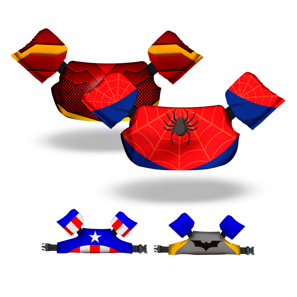 Boia Infantil Natação Colete Piscina Super Heróis Varios Temas Infantis Não Fura