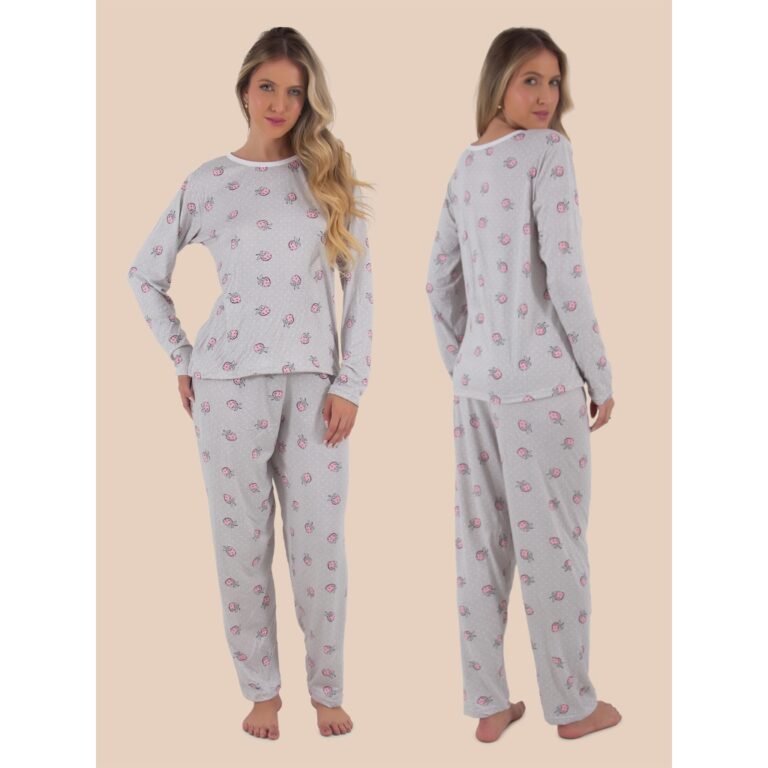 Pijama Thayla Manga Longa Felpado Outono Inverno