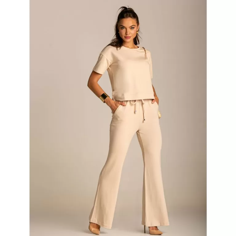 Conjunto de Moletinho Premium Calça Pantalona Blu