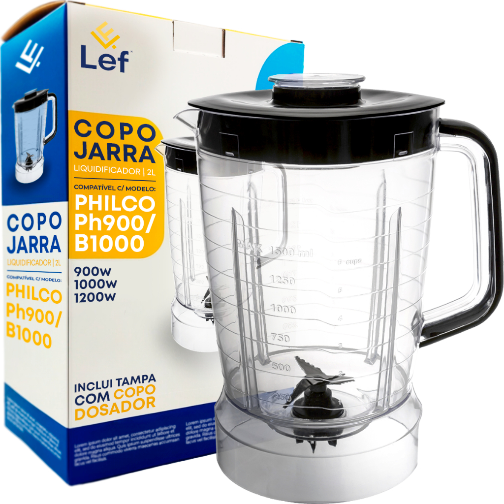 Copo P/ Liquidificador Philco Ph900 900w 1000w 1200w Cristal