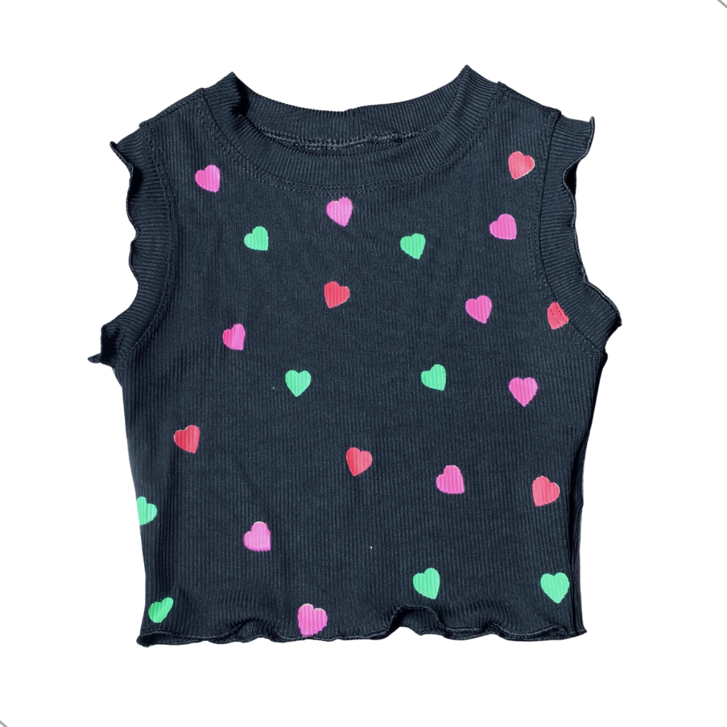 Cropped Blusinha Estampa Coração Moda Menina Boiadeira Diva