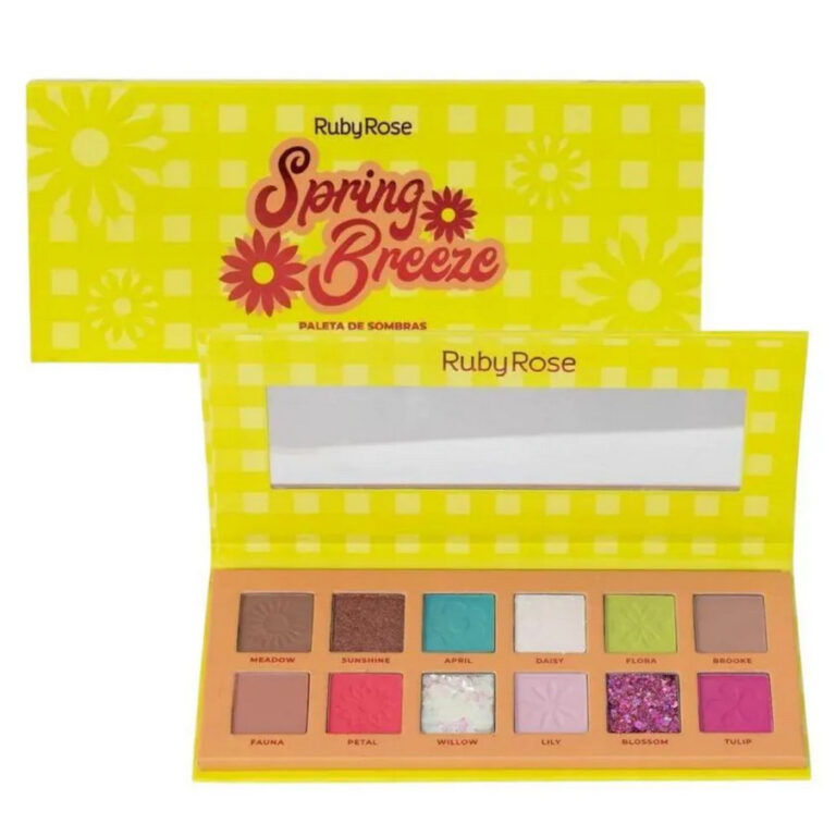 Ruby Rose Paleta de Sombras Spring Breeze 12 Cores