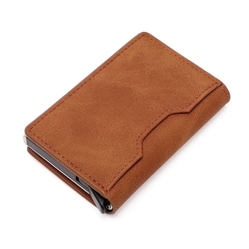 Rfid Mini Slim AlumíNio Auto POP Up Presente De AniversáRio Carteira Para Homens Porta CartãO De Cou