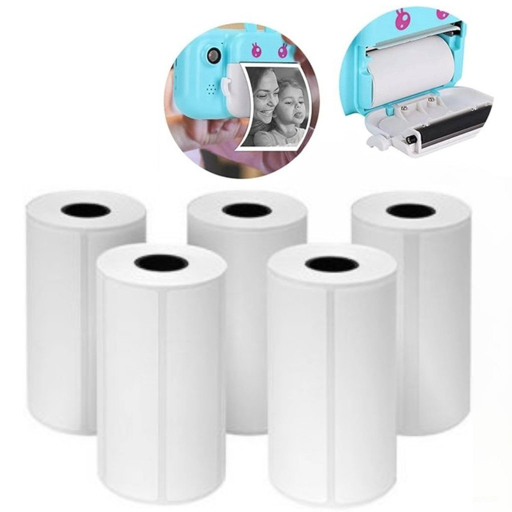 5 Bobina Térmica Adesiva Para Mini Impressora Gatinho 57mm