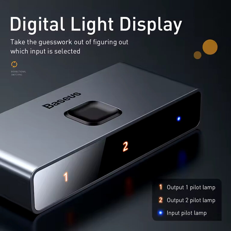 Baseus Matrix HDMI Switcher 4K 2 em 1 – Prat