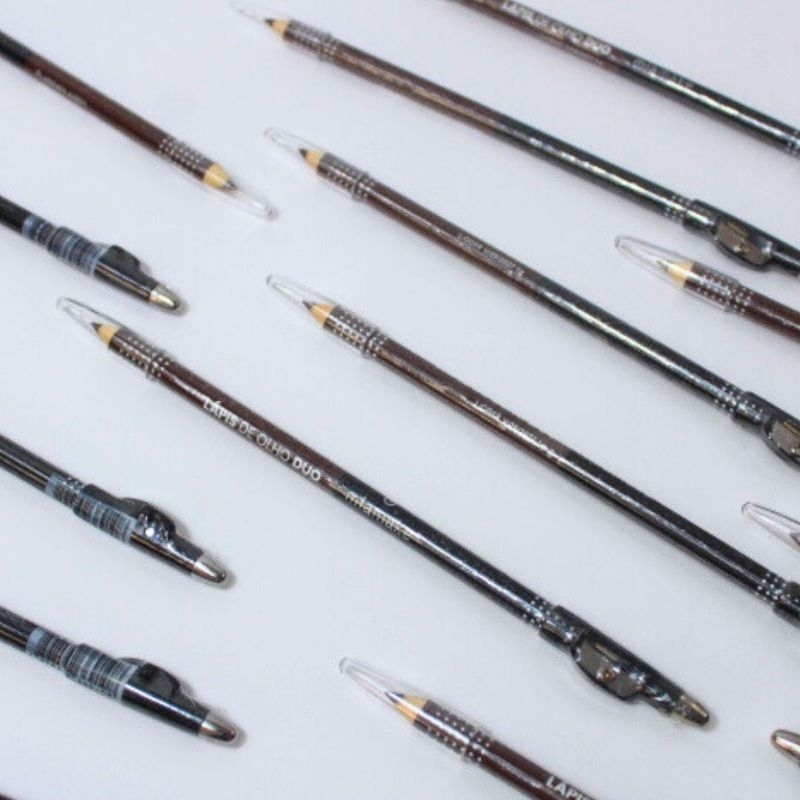 Lápis de olho preto ou marrom com apontador kit 2 unidades