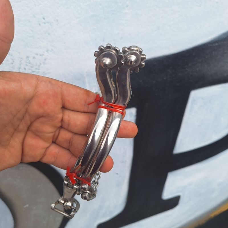 Espora doma inox vaquejada profissional + correias