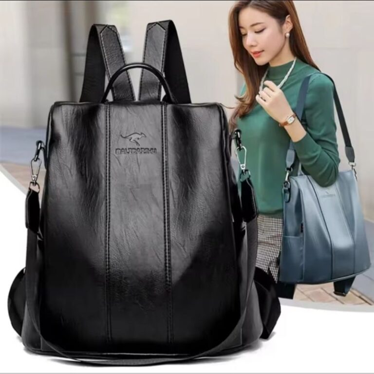 mochila feminina anti-roubo de couro pu grande esp