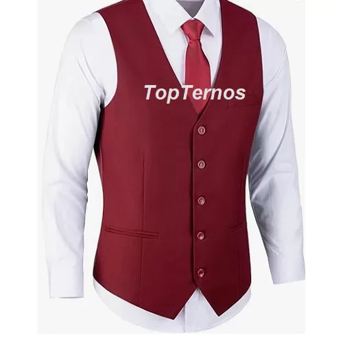 Colete de Terno Masculino Slim Fit Formal Decote V