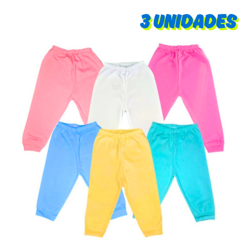 Kit 3 Mijão Calça Bebê Infantil Sem Pé Cor Lis