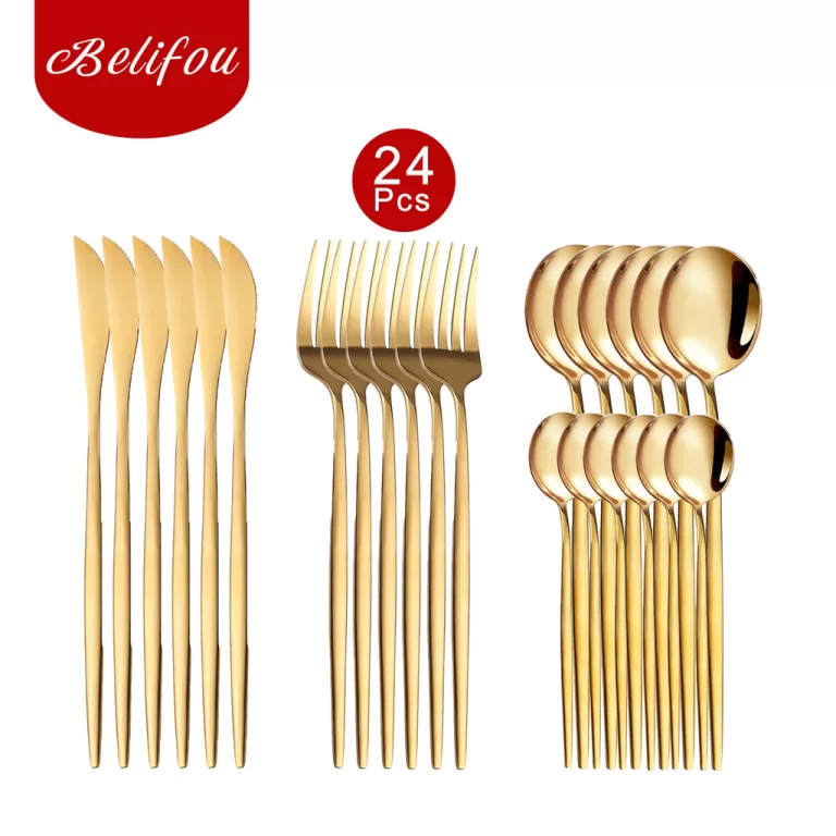 Belifou Kit 24/48 Jogo De Talheres Aço Inoxidáve