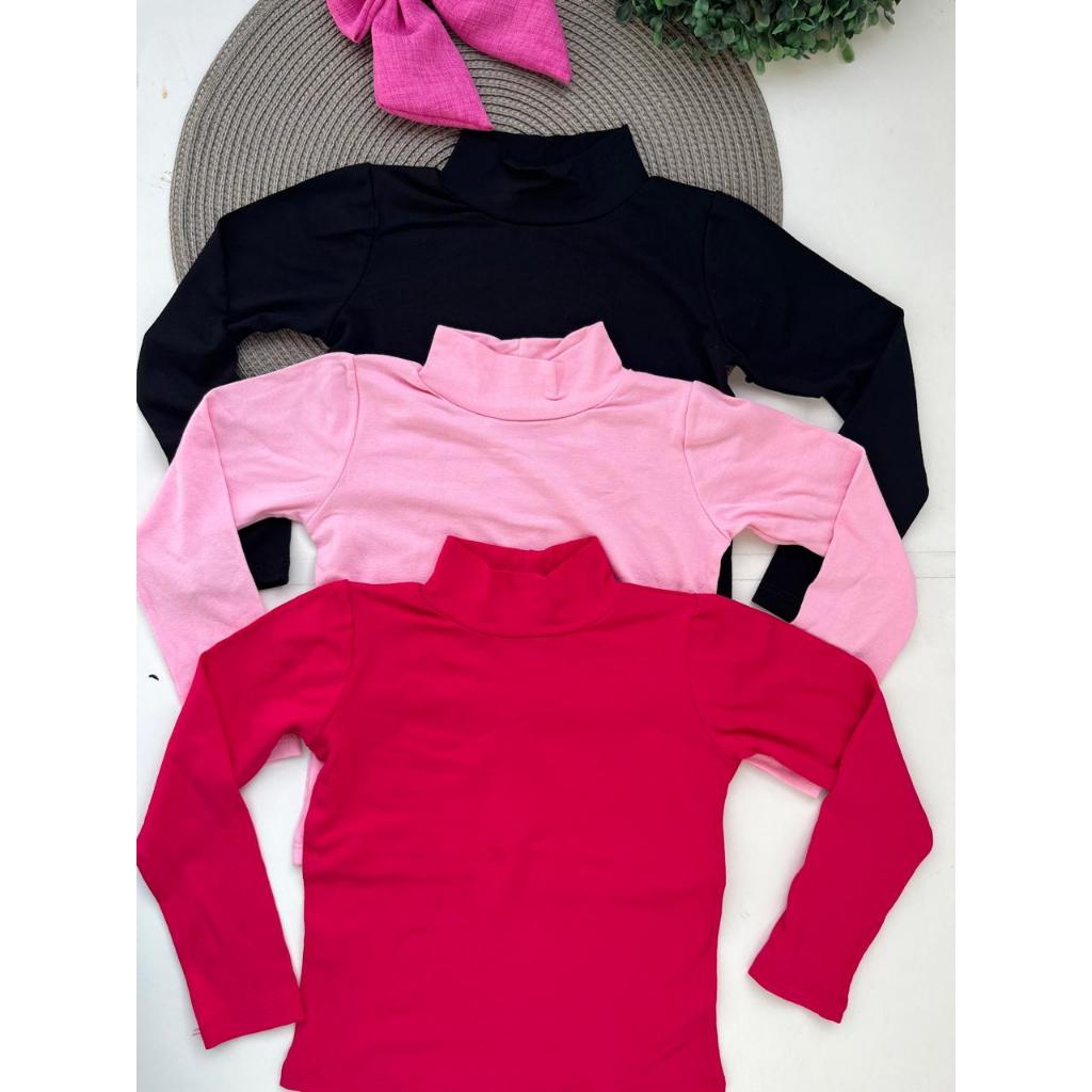 Blusa Cacharrel Gola Alta Manga Longa Infantil Unissex