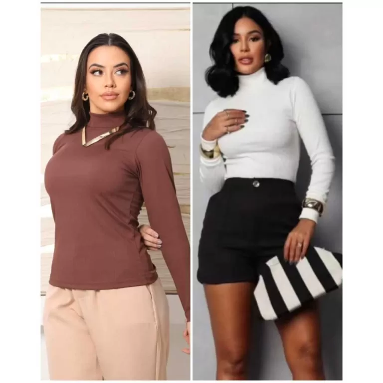 blusa kit 2 femenino cacharrel ribana canelada cas