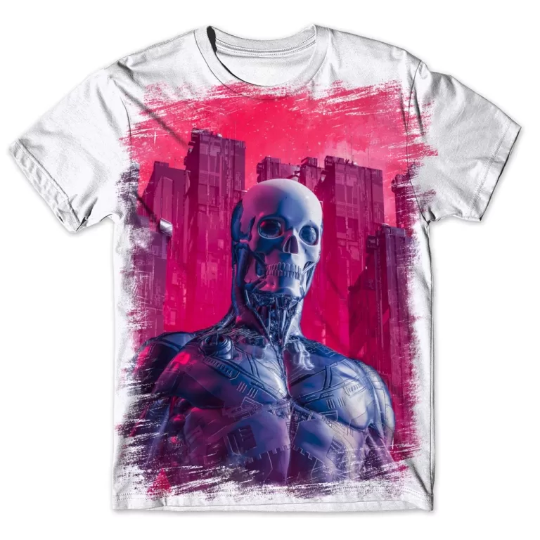 Camisa Camiseta Masculina cyberpunk futurista cave