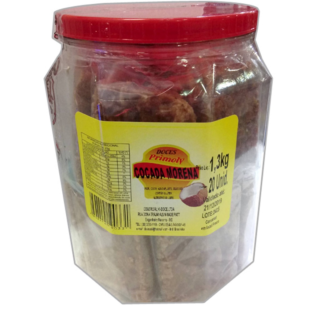 Cocada Morena Quadrada C/20un – Primoly