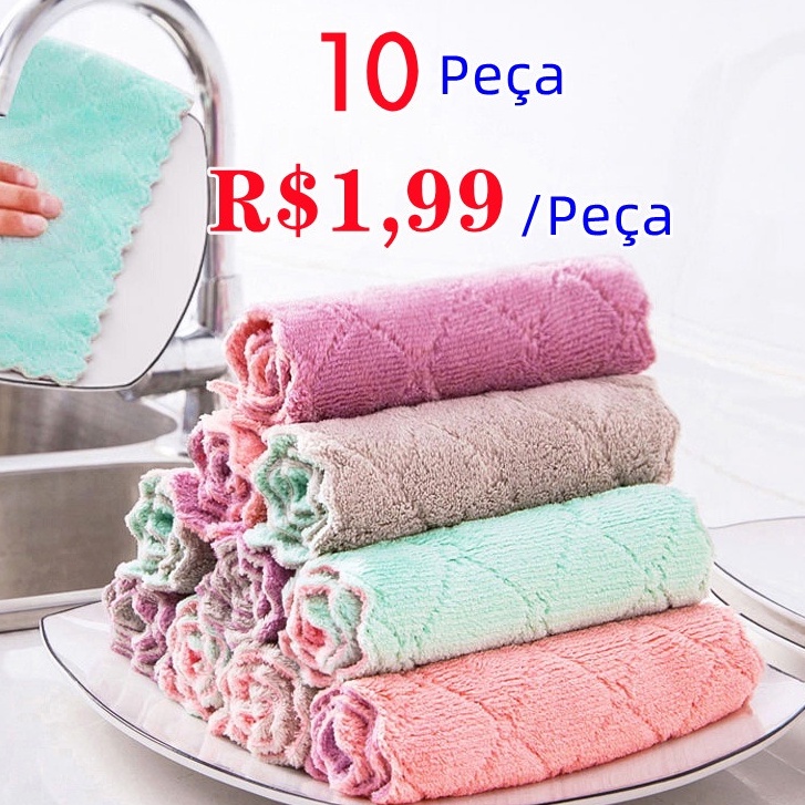 10 Peça Pano De Prato, Pano De Limpeza De Cozinha