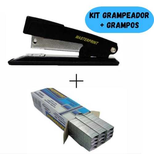 Kit Grampeador Metal + 5.000 Grampos 26/6 Galvaniz