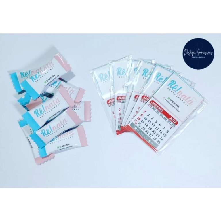 kit mimo calendários 2026 + balas personalizadas 
