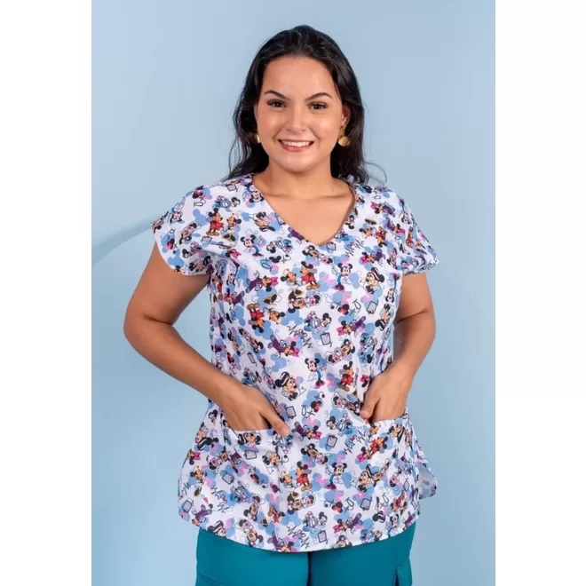 Conjunto Pijama Cirúrgico estampado DRA MINNIE
