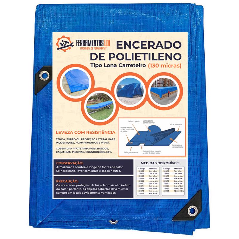 Lona Azul Carreteiro Caminhão Piscina Impermeável 5×4 Ferramentas LDI