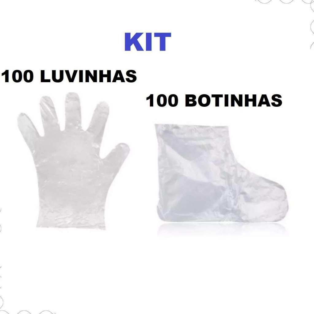 Kit 100 Luvinhas (Inoven) + 100 Botinhas (Inoven) Descartáveis – Cód. H1