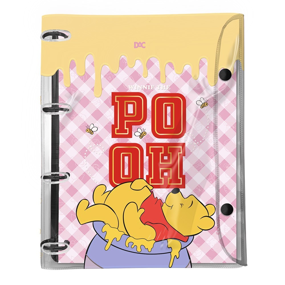 Fichário Disney Pooh Universitário Em Pvc Cristal –  Dac
