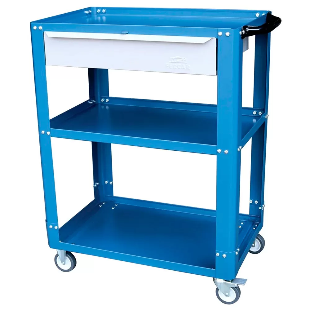 Carrinho Ferramentas Desmontável Suporta Até 120kg 1 Gaveta Fercar Cor Azul Profissional