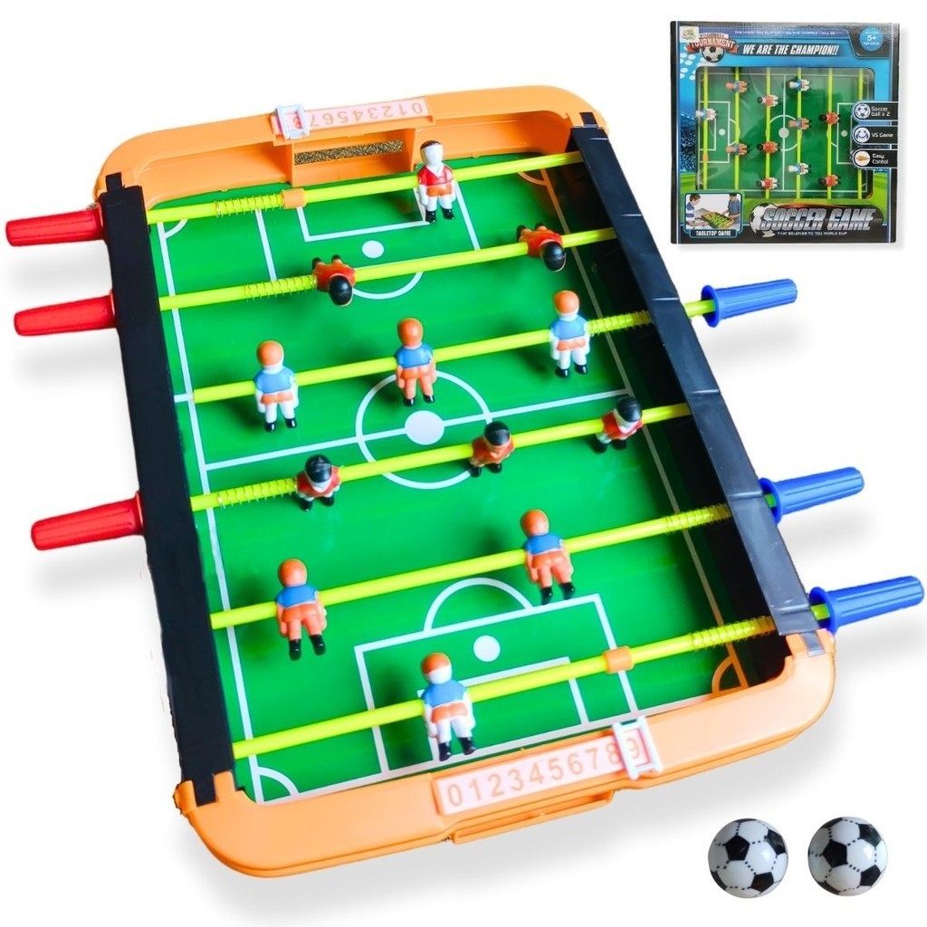Brinquedo Mini Pebolim Futebol Jogo De Mesa Com Bolinhas