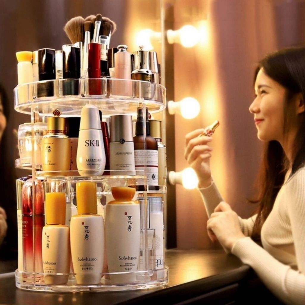 Organizador De Cosmético Maquiagem Acrílico Giratório 360.