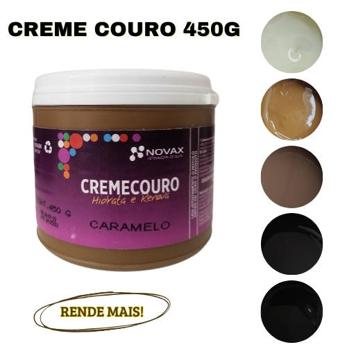 Creme couro 450g Novax renovador para sapatos, bot