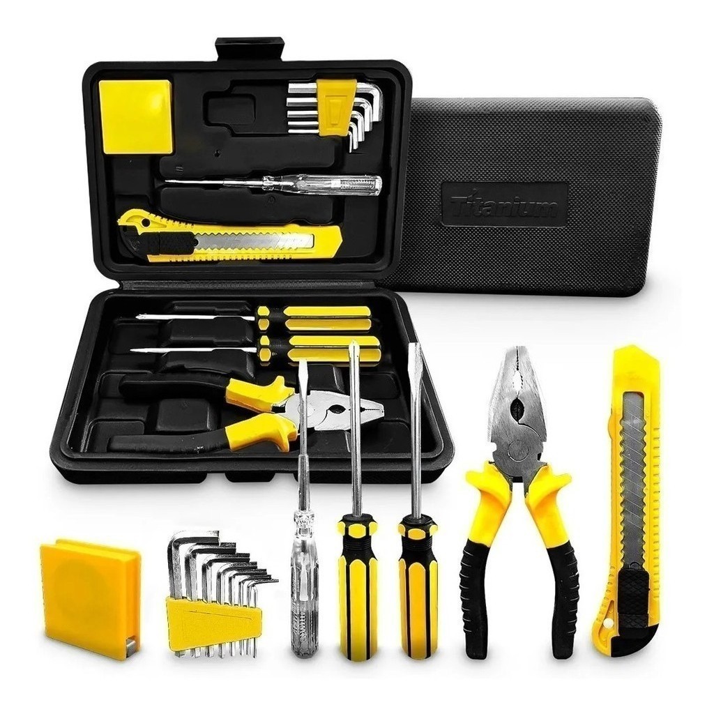 Kit Jogo De Ferramentas Com Maleta 12 Peças Titanium