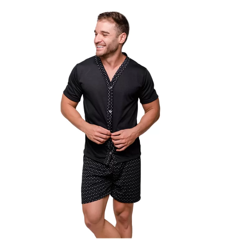 Pijama Masculino Com Botões Diones Modelagem Conf
