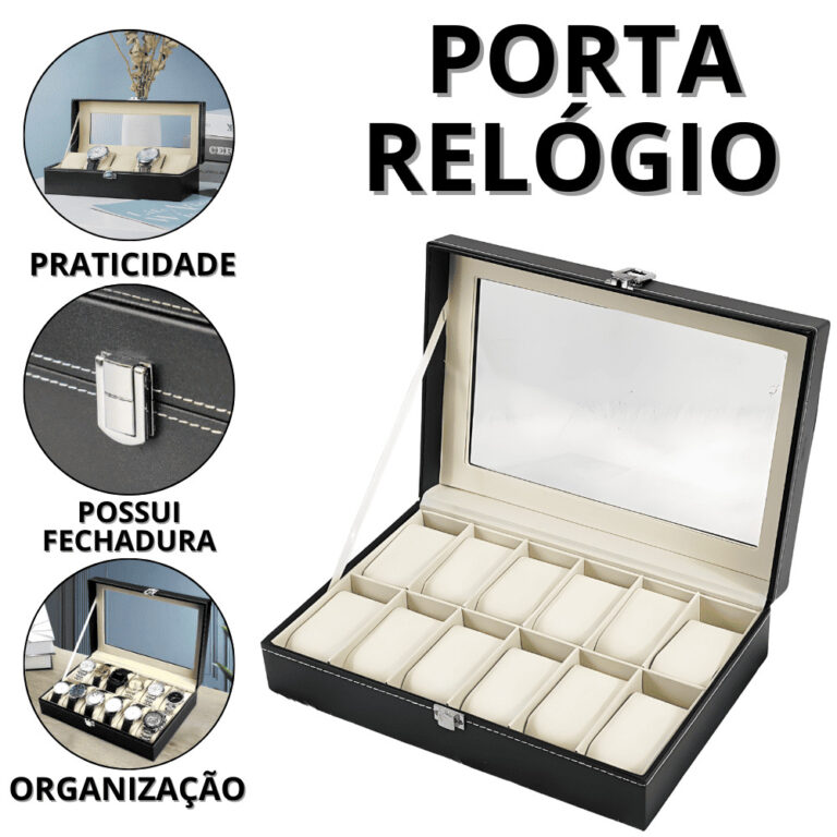 Porta Relógio Caixa Organizadora Para Relógios O