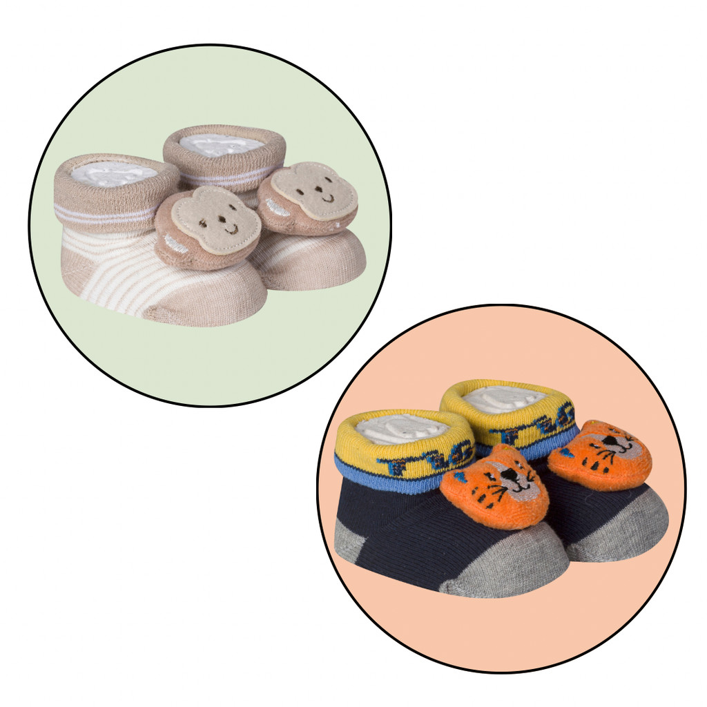 KIT 2 PARES MEIA PANTUFA RECEM NASCIDO