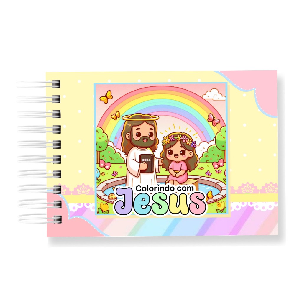 Livro de Colorir Cristão 50 Folhas 180G Caderno de Desenho Pintura Coloring Book SEM PERSONALIZAÇÃO