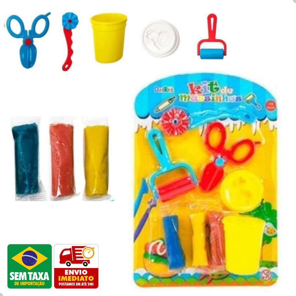 Kit Massinha de Modelar com Molde e Ferramentas Brinquedo DuteToys DTY1323