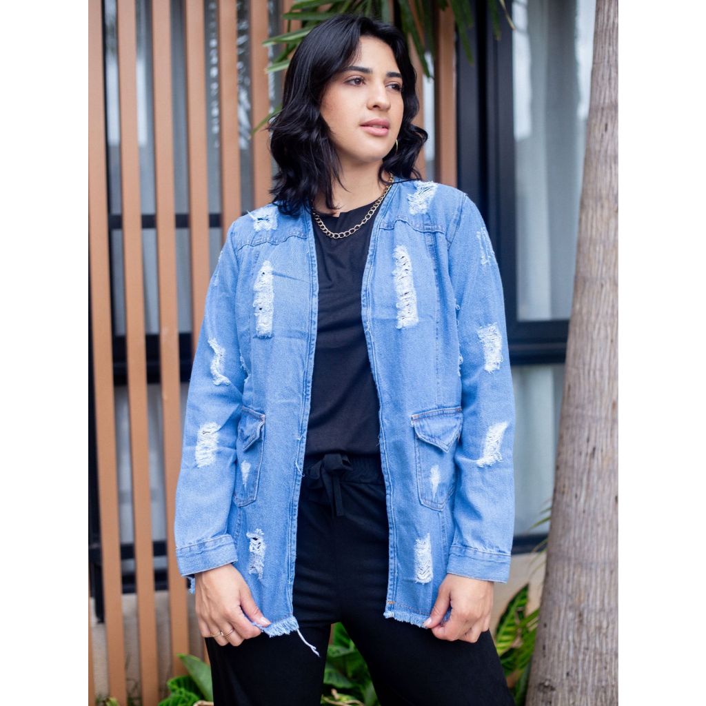 JAQUETA JEANS ESTILO SOBRETUDO