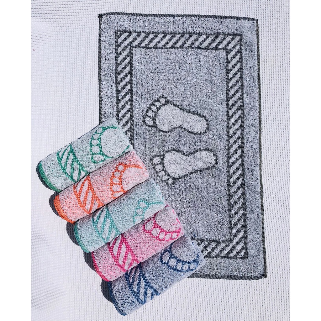 KIT – 5 toalhas de Piso para banheiro Grossas Sortidas Grandes – Algodão – Pezinho