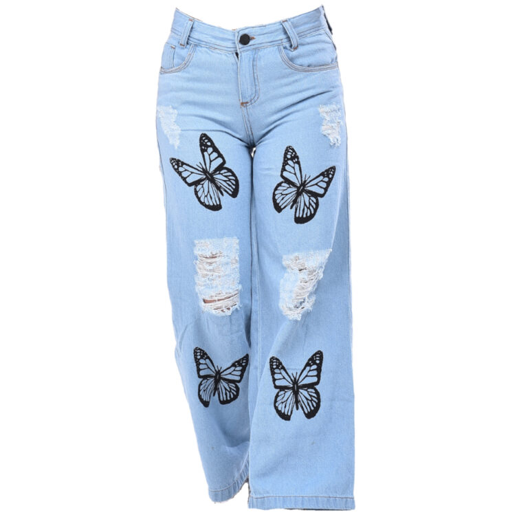 Calça jeans wide leg pantalona juvenil infantil v