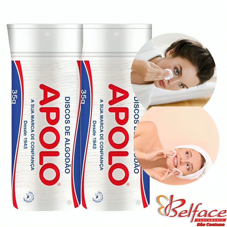 Kit 2 Discos De Algodão Apolo Limpeza Facial 35g