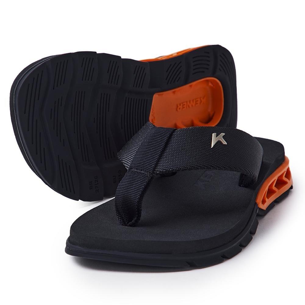 Chinelo Infantil Kenner Rakka Kids – Preto e Laranja