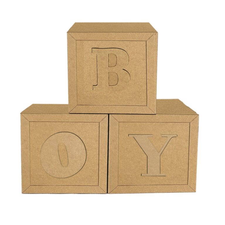 Cubos Madeira Mdf Crú BOY Quadrado 20x20x20cm Dec