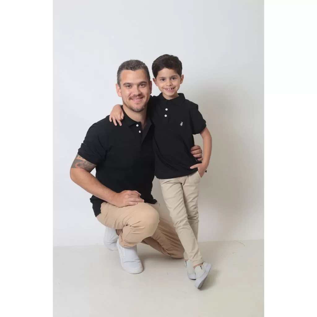 Kit polos pai e filho preto Elegancia