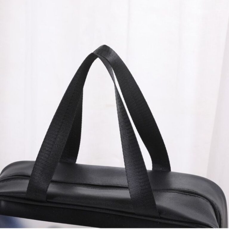 Preto Bolsa Maquiagem Cosméticos Divisória Mala 