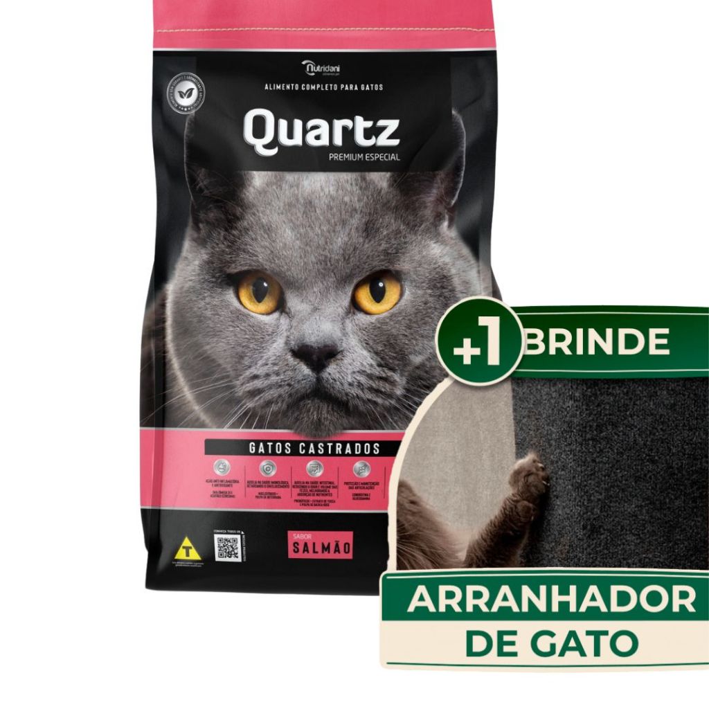 Ração Quartz Gatos Castrados Salmão 15Kg